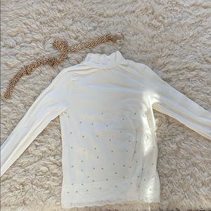 Dazzled white turtle neck top!